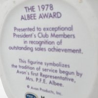1978 Avon Mrs. Albee Award Figurine, Vintage Avon Collectible, Woman with Umbrella,  Sales Achievement Award,  Ceramic Figurine