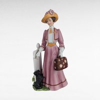 1983 Avon Mrs. Albee Award Figurine, Vintage Avon Collectible, Woman with Dog, Sales Achievement Award, Ceramic Figurine