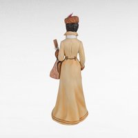 1981 Avon Mrs. Albee Award Figurine, Vintage Avon Collectible, Woman in Orange Dress, Sales Achievement Award, Ceramic Figurine