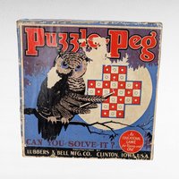 1920s Puzzle Peg Game, Lubbers & Bell, Vintage Educational Game, Brain Teaser, Puzzle Game, Collectible Game, Antique Toy
