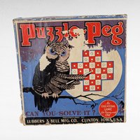 1920s Puzzle Peg Game, Lubbers & Bell, Vintage Educational Game, Brain Teaser, Puzzle Game, Collectible Game, Antique Toy