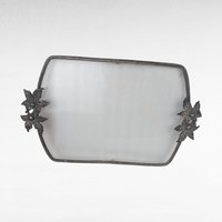 Vintage Pewter Serving Tray with Bumpy Plexiglass Center, 15x9 Inch Decorative Tray, Unique Serving Platter, Gift for Hostess