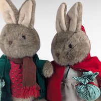 Vintage Mrs. Rabbit & Peter Rabbit Plush Set, 15 Inch Collectible Plush Toys, Classic Children's Literature Characters, Gift for Collectors