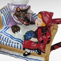 Dept 56 Storybook "Little Red Riding Hood" Ceramic Teapot & Tea Cup Set, Vintage Teapot Set, Collectible Teapot, Gift for Tea Lovers