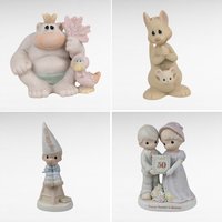 Vintage Precious Moments Figurines Lot, 1982-1995, Kangaroo, Gorilla, 50th Anniversary, Jonathan & David, Gift for Collector