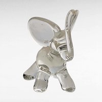 Vintage Glass Animal Figurines - Cat & Elephant Set - Clear Glass Decor, Collectible Glass, Animal Lover Gift