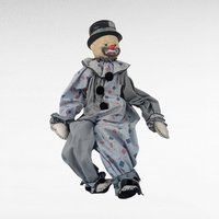 Vintage Handmade Clown Shelf Sitter, Whimsical Clown Doll, Fabric Clown, Collectible Clown, Unique Decor