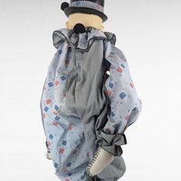 Vintage Handmade Clown Shelf Sitter, Whimsical Clown Doll, Fabric Clown, Collectible Clown, Unique Decor