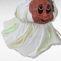 Vintage Holland Mold Ceramic Ghost Light, Halloween Decor, Jack O'Lantern, Ghost with Pumpkin, Collectible Figurine