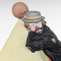 Vintage Flambro Emmett Kelly Jr. Clown on Lamp Nightlight, Ceramic Clown Figurine, Circus Decor,  Collectible Clown