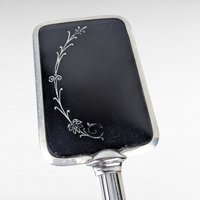 Vintage Black & Silver Hair Brush, Art Deco Style Brush, Vanity Brush, Gift for Her, Boudoir Decor