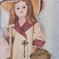 Vintage Pat Young Dolls and Toys Print, 14x11 Unframed Wall Art, Collectible Children's Decor, Gift for Doll Collector