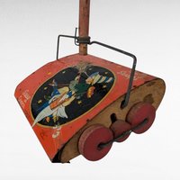 Vintage Susy Goose Tin Carpet Sweeper, 28" Tall, Kitchen Toy, Collectible Toy, Gift for Vintage Collectors