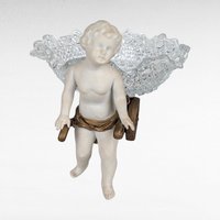 Vintage Bisque Cherub with Glass Dish, Angel Figurine, Decorative Bowl, Home Decor, Gift for Angel Collectors