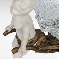 Vintage Bisque Cherub with Glass Dish, Angel Figurine, Decorative Bowl, Home Decor, Gift for Angel Collectors