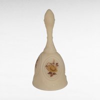 Vintage Fenton Chocolate Rose Cameo Satin Glass Bell, Handpainted Pam Bibbee, Collectible Fenton Glass, Gift for Fenton Collector