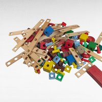 Vintage Lincoln Log Wood Toy Builder Set, Over 100 Pieces, Classic Toy, Building Blocks, Gift for Kids, Collectible Toy