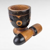 Vintage Handmade Wooden Mortar and Pestle | Rustic Kitchen Decor | Spice Grinder | Herbalism Tool | Unique Gift for Cooks