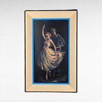 Vintage Framed 1950s Ballet Dancers Print by Cherie - Mid-Century Wall Art - Dance Decor - Ballerina Gift