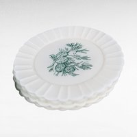 Vintage Polyethylene Child's Tea Set, Green and White, 1950s Play Dishes, Unbreakable, Retro Toy