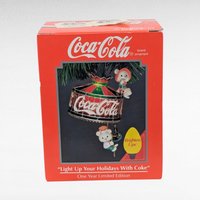 1993 Coca-Cola "Light Up Your Holidays" Ornament | Mice Ornament | Light-Up Christmas Ornament | Coke Collectible
