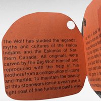 Vintage Original Wolf Stone and Marble Sculpture | Inuit Art | Eskimo with Dog | Hand-Carved | Arctic Decor