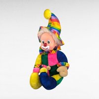 Vintage Rainbow Clown Doll | Sitting Clown | Sleepy Eyes Doll | Collectible Doll | Whimsical Decor
