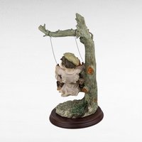 Vintage Giuseppe Armani Gulliver's World Children on Swing Figurine, 14" Resin Statue, Whimsical Home Decor, Collectible Art