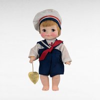 Vintage Effenbee Half Pint Sailor Doll, 10.5" Plastic Doll, Collectible Toy, Nautical Nursery Decor, Boy Doll