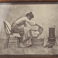 Vintage R. Hendrickson Mother and Child Print, Black and White, Framed, Home Decor, Wall Art