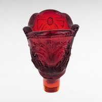 Vintage Amberina Glass Shoe Figurine - Red Glass Shoe - Floral Decor - Trinket Dish - Collectible Glassware - Victorian Style Decor