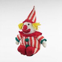 Vintage Soft Clown Doll - Red and White Striped Clown - Plush Toy - Collectible Doll - Circus Decor -Children's Toy