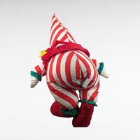 Vintage Soft Clown Doll - Red and White Striped Clown - Plush Toy - Collectible Doll - Circus Decor -Children's Toy