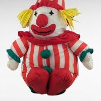 Vintage Soft Clown Doll - Red and White Striped Clown - Plush Toy - Collectible Doll - Circus Decor -Children's Toy