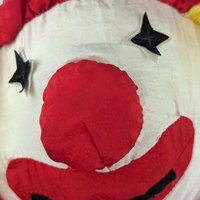 Vintage Soft Clown Doll - Red and White Striped Clown - Plush Toy - Collectible Doll - Circus Decor -Children's Toy