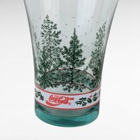 Set of 4 Coca-Cola Christmas Glasses - Pine Cone and Tree Design - Vintage Holiday Decor - Collectible Coke Glasses