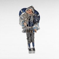 Vintage Santa's Elf Jester Figure in Blue | Whimsical Christmas Decor | Holiday Elf Figurine | Collectible Elf
