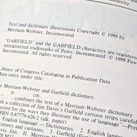 1999 Merriam-Webster Garfield Dictionary, Softcover, Children's Dictionary, Educational Book, Fun with Language, Gift for Students