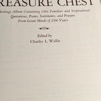 Vintage 1965 The Treasure Chest Hardcover Book, Inspirational Quotes, Poems, Sentiments, Prayers, Gift for Mother