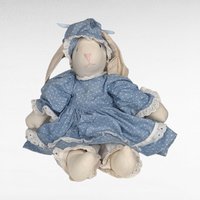 Vintage Plush Bunny Rabbit Lot, Collectible Bunnies, Floral Dresses, Posable Bunny, Commonwealth Bunny, Gift for Easter, Nursery Decor