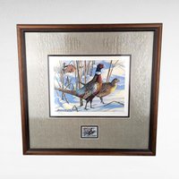 1993 Minnesota Pheasant Habitat Stamp Print, Framed & Signed Bruce Miller, Limited Edition #1835/2500