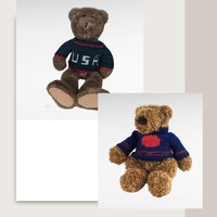Vintage Sweater Bear Plush Pair - Gund Apple Sweater Teddy, Commonwealth USA Sweater Bear - Collectible Plushies, Vintage Toys, Gift Ideas
