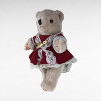 Vintage Teddy Bear Pair, 12" Dressed Bear, 8" Jointed Vest Bear, Collectible Plush Toys, Gift for Kids, Vintage Toy Decor, Display Bears