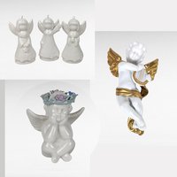 Vintage White Angel Collection | Porcelain Ornaments, Wall Hanging, and Figurine | Heavenly Holiday Decor