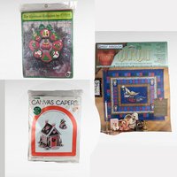 Vintage Christmas Craft Kits, 1970s-90s Needlecraft & Quilt Kits, Daisy Kingdom, Paragon, Canvas Capers, DIY Christmas Decor