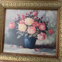 Vintage Pair Still Life Flower Prints, Framed Floral Lithographs, Art Treasure Prints, Wall Decor, Floral Art, Vintage Home Decor