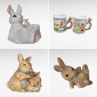 Vintage Spring Rabbit Collection | Playful Figurines, Musical Bunny, and Charming Mugs