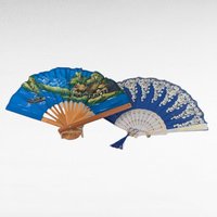 Vintage Decorative Fans, Cloth Wood Plastic, Asian Inspired Decor, Wall Hanging, Gift for Fan Collectors, Home Decor Accent