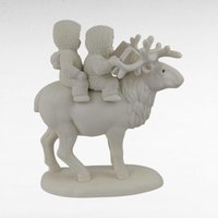 Vintage Dept 56 Snowbabies "A Journey for Two by Caribou!" Figurine, 8 Inch, Collectible Snowbabies, Gift for Collector, Christmas Decor