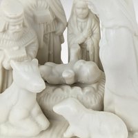 1998 Hermitage Pottery Nativity Figurine, Jade Porcelain Christmas Decor, Vintage Holiday Gift